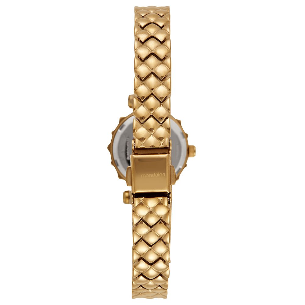 Relógio Feminino Dourado Detalhe Cristais Dourado 4