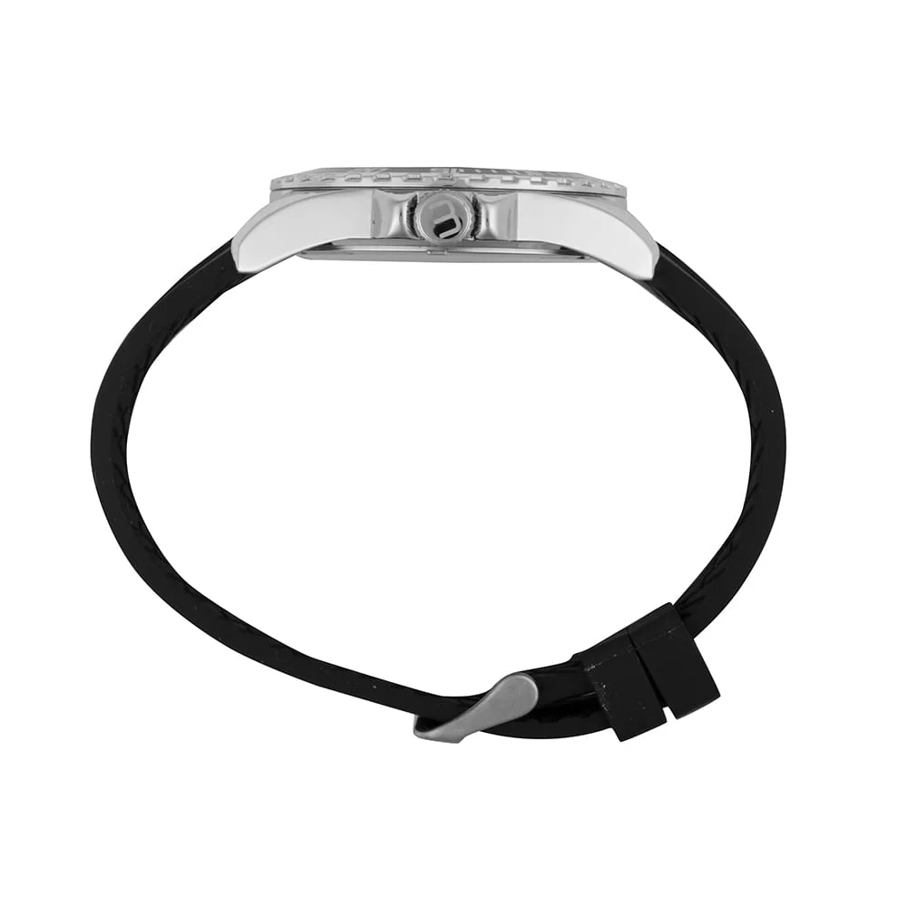 Kit Relógio Masculino Silicone Preto Prata 3