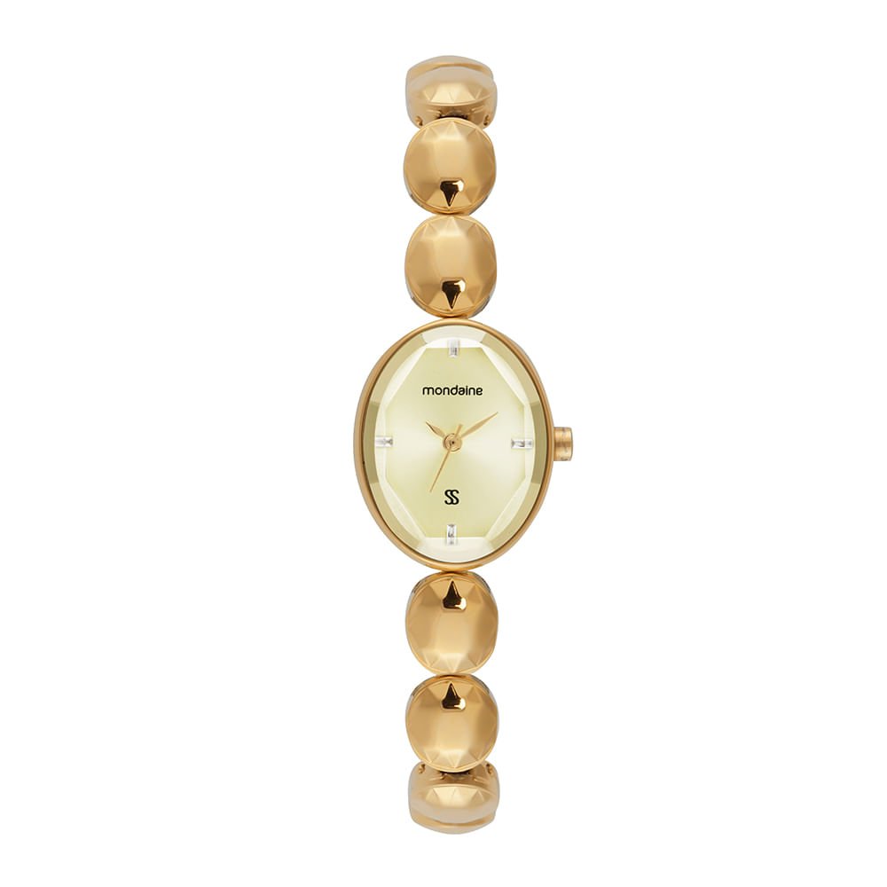 Relógio Feminino Analógico Oval Minimalista Dourado