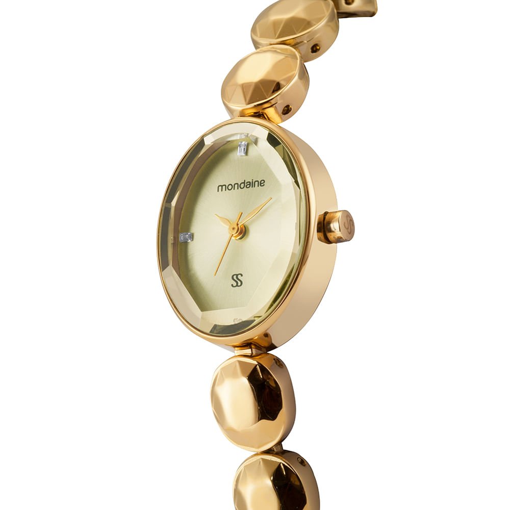 Relógio Feminino Analógico Oval Minimalista Dourado Dourado 2