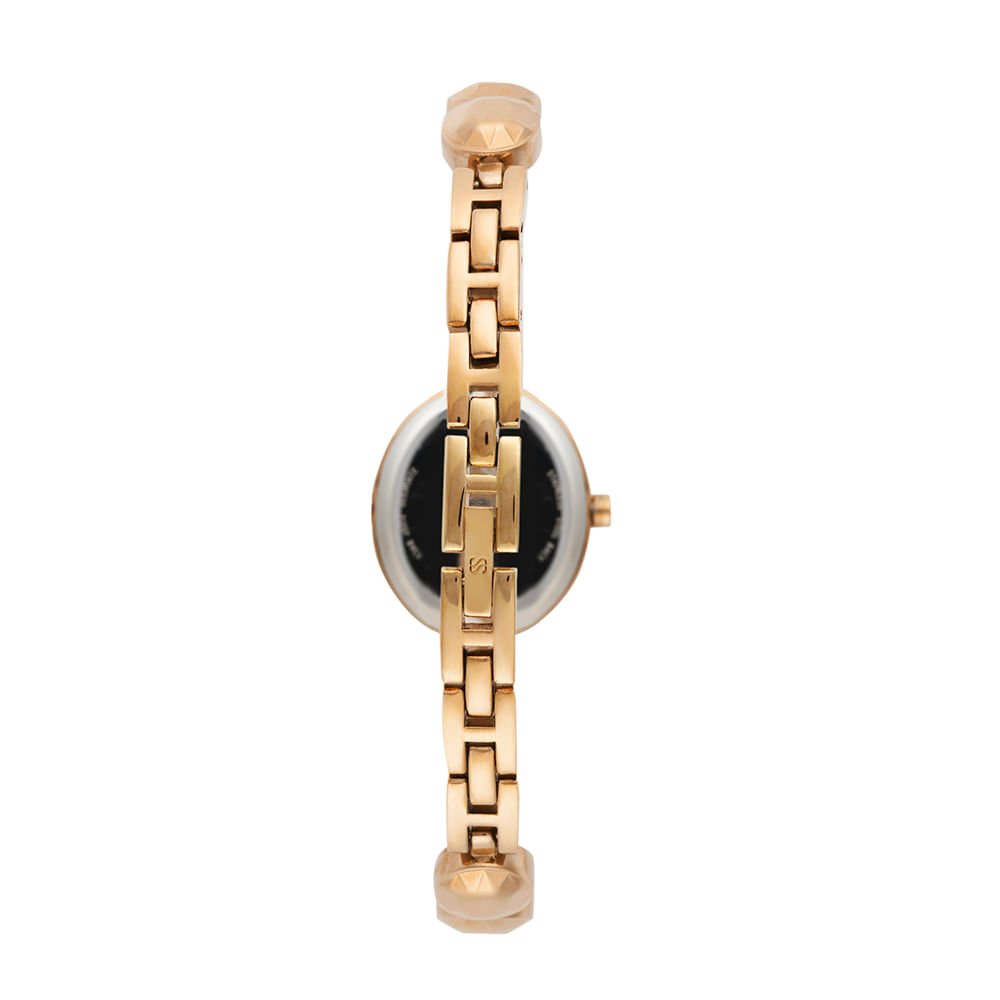Relógio Feminino Analógico Oval Minimalista Dourado Dourado 4