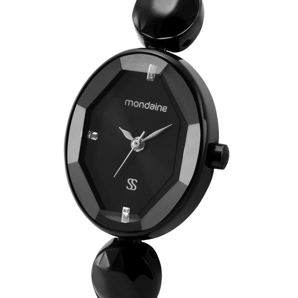 Relógio Feminino Analógico Oval Minimalista Preto Preto 3