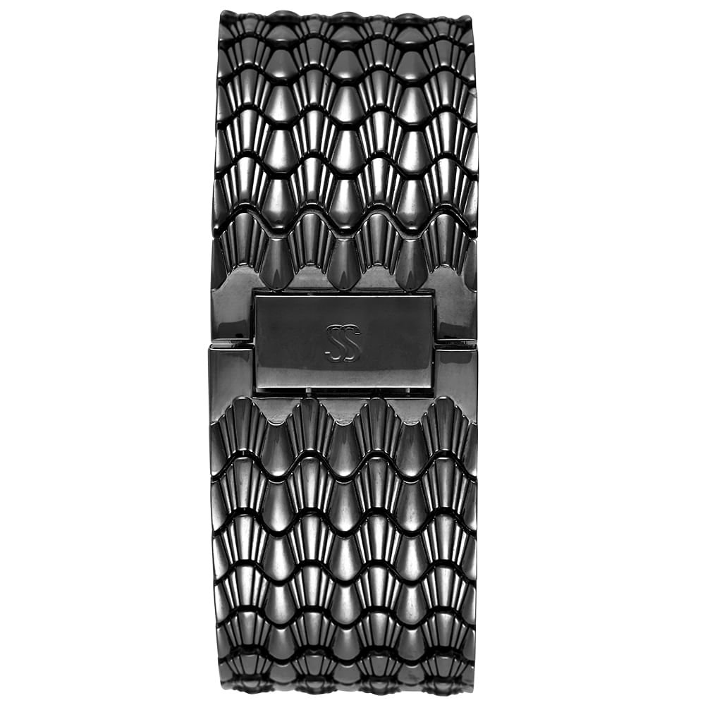 Relógio Bracelete Feminino Analógico Retangular Preto Preto 3
