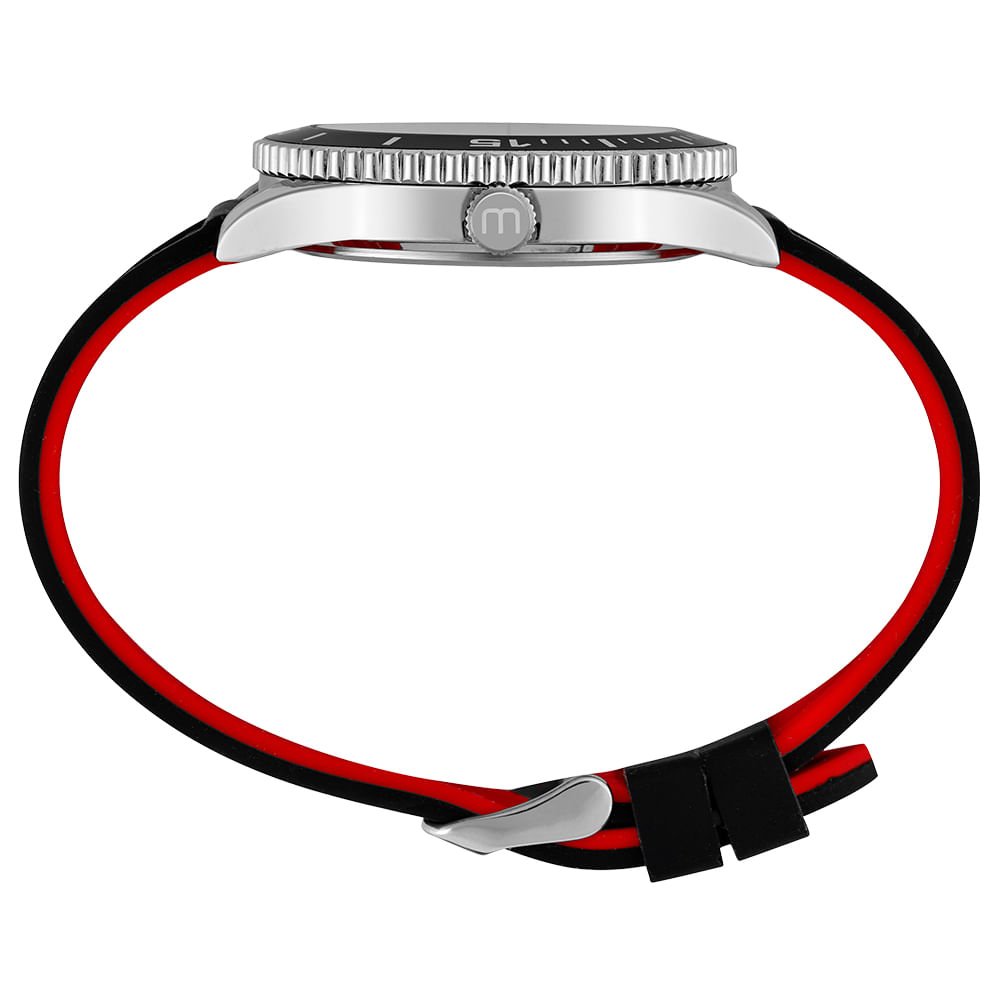 Relógio Masculino Branco e Preto Esportivo com Silicone Preto 2