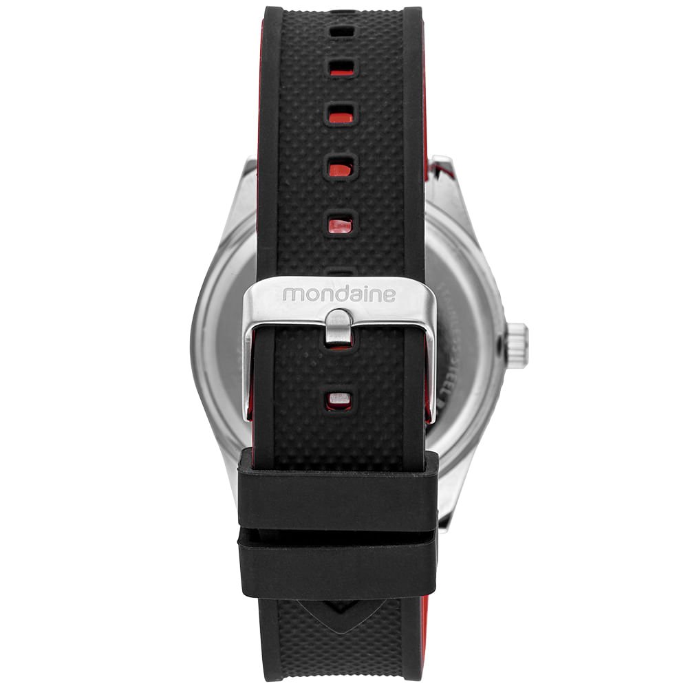 Relógio Masculino Branco e Preto Esportivo com Silicone Preto 3