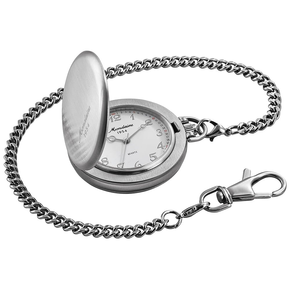 Relógio de Bolso Masculino Prata com Abertura Automática Prata 2