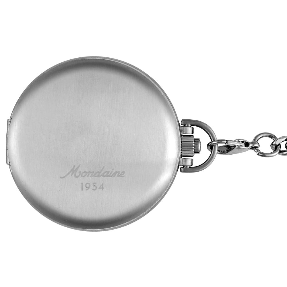 Relógio de Bolso Masculino Prata com Abertura Automática Prata 3
