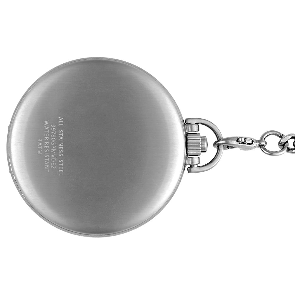 Relógio de Bolso Masculino Prata com Abertura Automática Prata 4