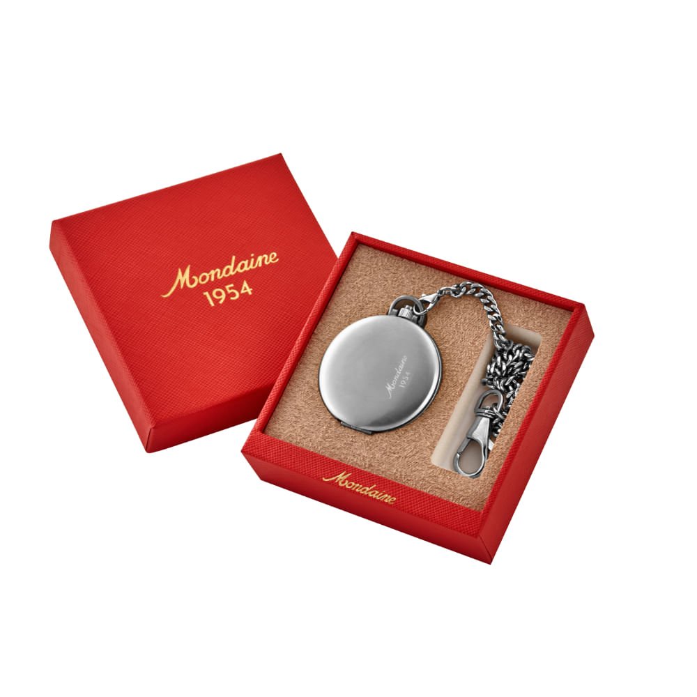 Relógio de Bolso Masculino Prata com Abertura Automática Prata 5