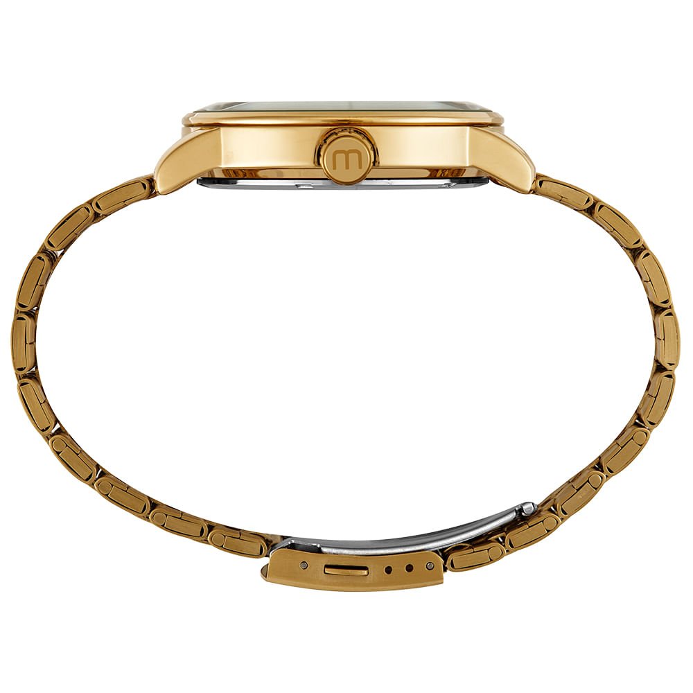 Relógio Masculino Analógico Dourado Calendário e Visor Amplo Dourado 3