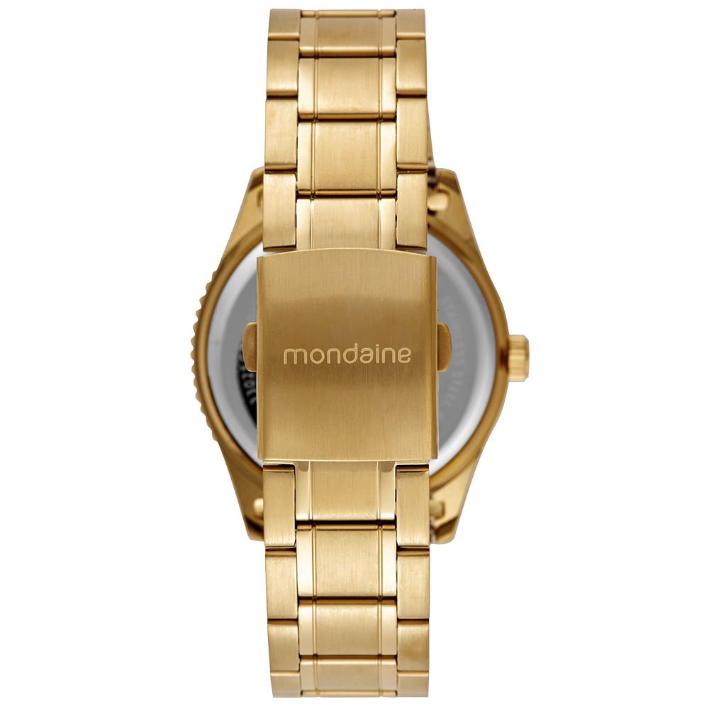 Relógio Masculino Analógico Azul Dourado com Luneta Rotativa Dourado/Azul 3