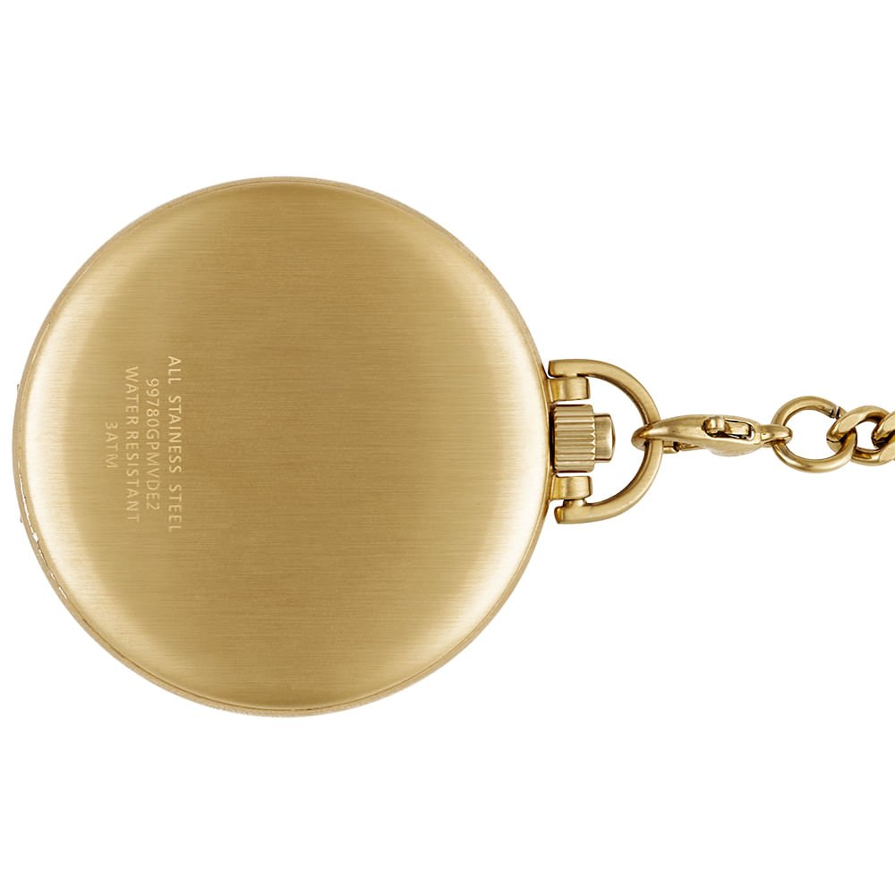Relógio de Bolso Masculino Dourado com Abertura Automática Dourado 3