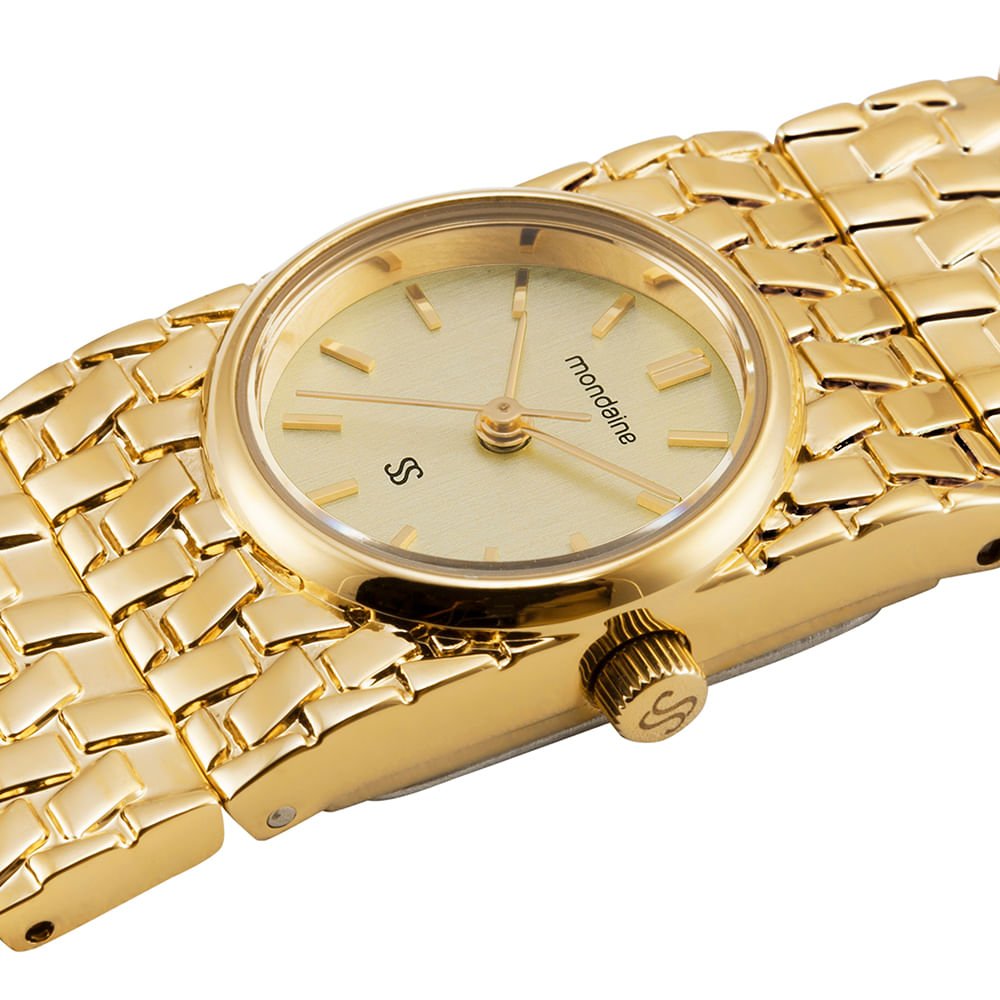 Relógio Bracelete Feminino Analógico Redondo Dourado Dourado 3