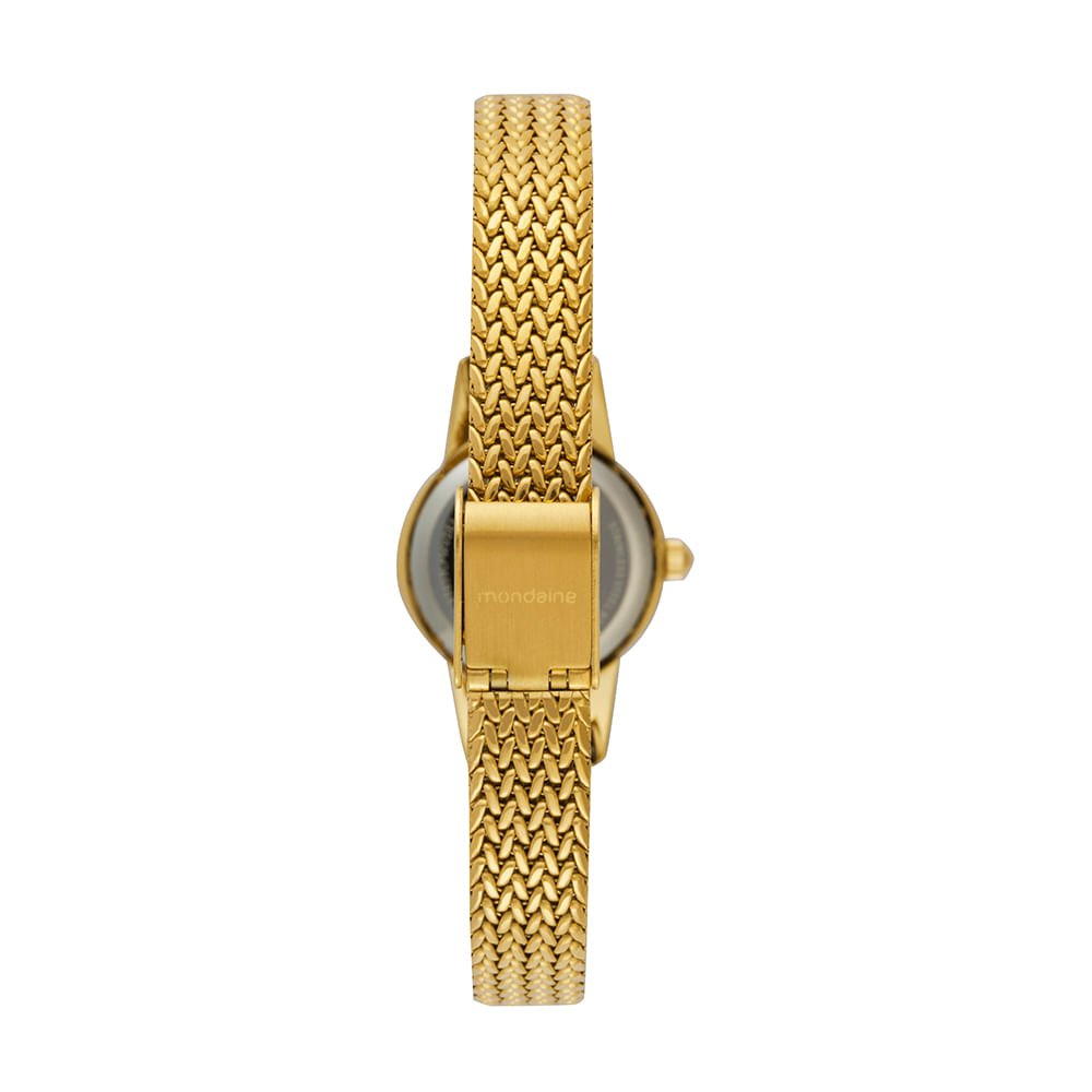 Relógio Feminino Madrepérola Dourado Oval Dourado 4