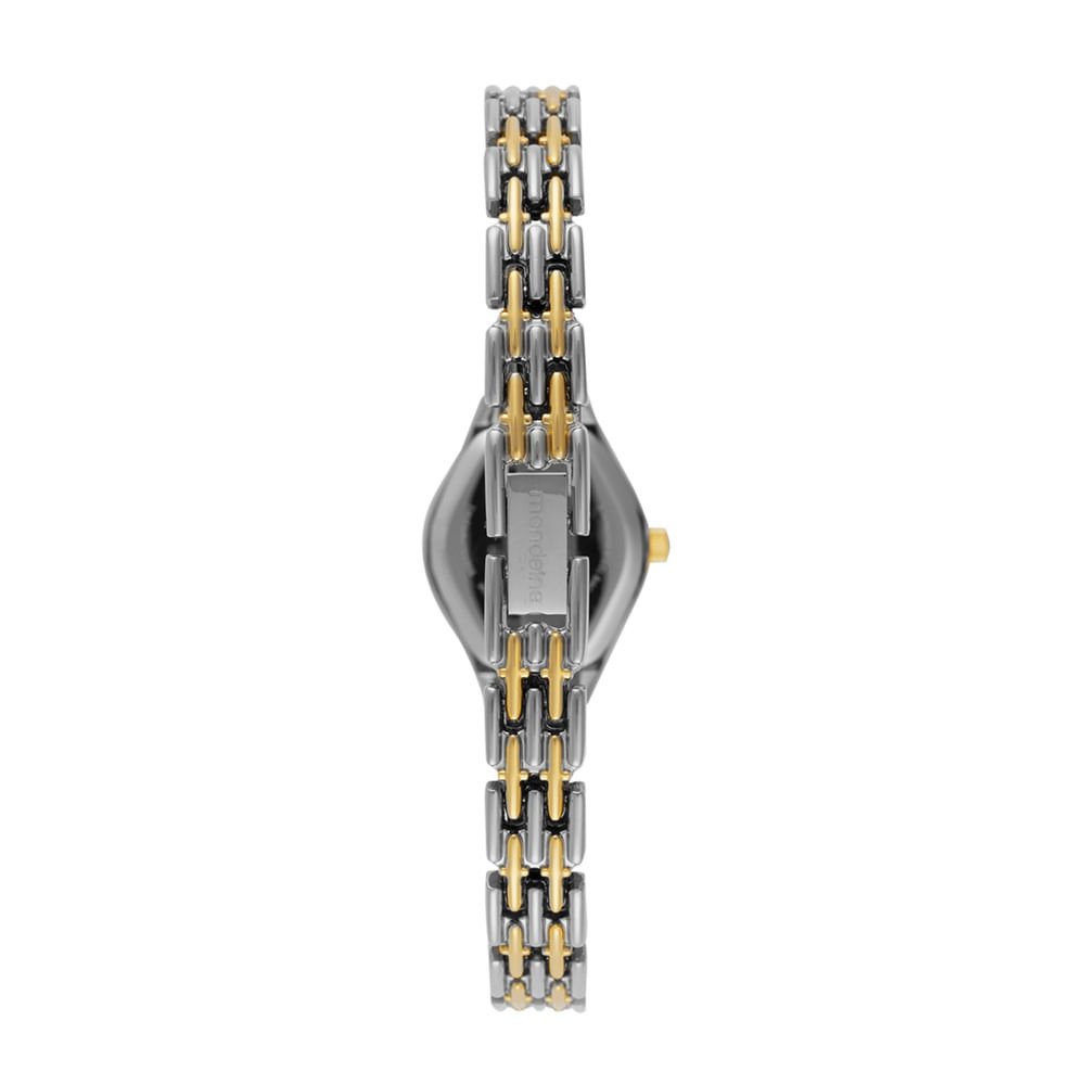 Relógio Feminino Efeito Mate Bicolor Clássico Prata/Dourado 4