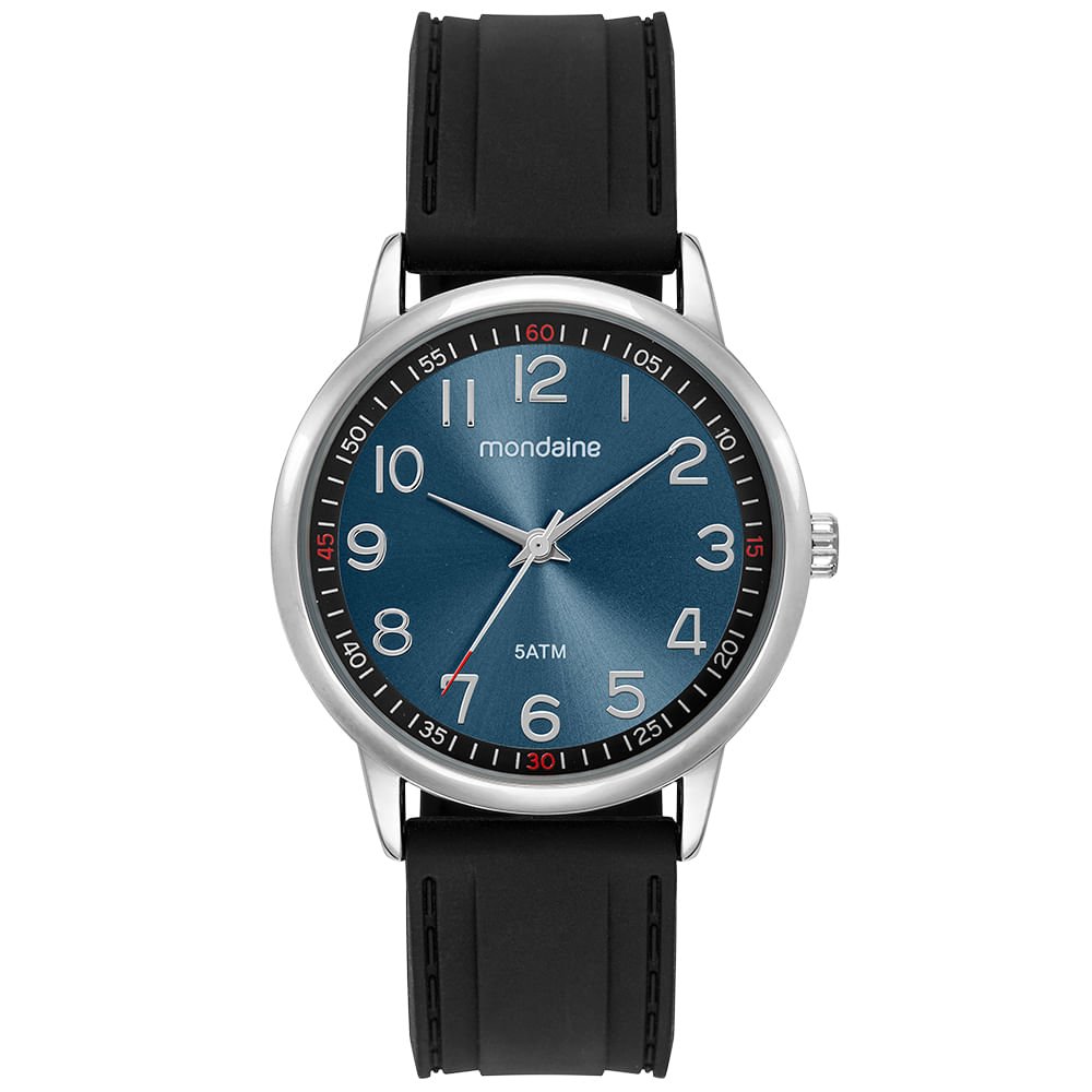 Relógio Masculino Azul Pulseira Silicone Esportivo
