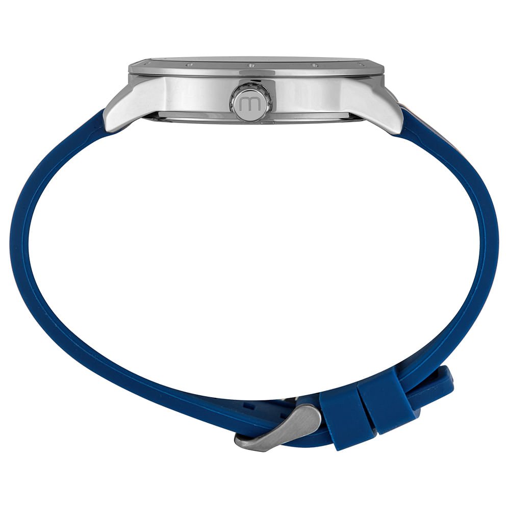 Relógio Masculino Azul Esportivo com Calendário Prata/Azul 2