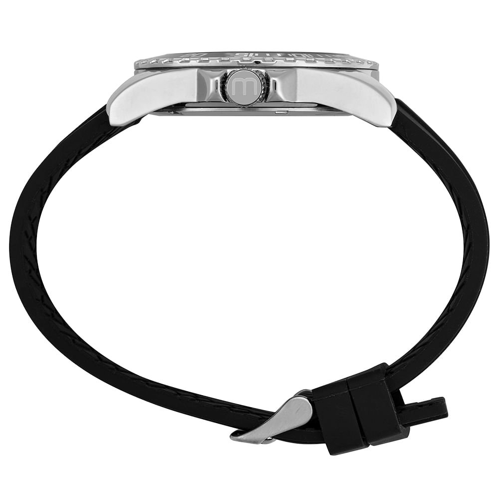 Relógio Masculino Preto Esportivo Mostrador Texturizado Prata/Preto 2
