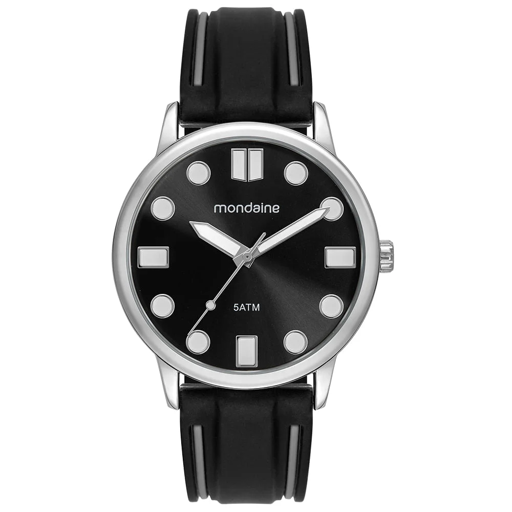 Relógio Masculino Analógico Preto Esportivo Silicone Bicolor