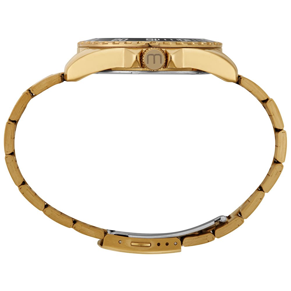 Relógio Masculino Dourado com Mostrador Texturizado Dourado 2