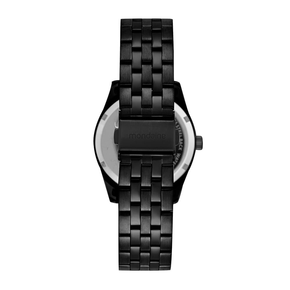 Relógio Feminino Black Madrepérola Numeração Completa Preto 3