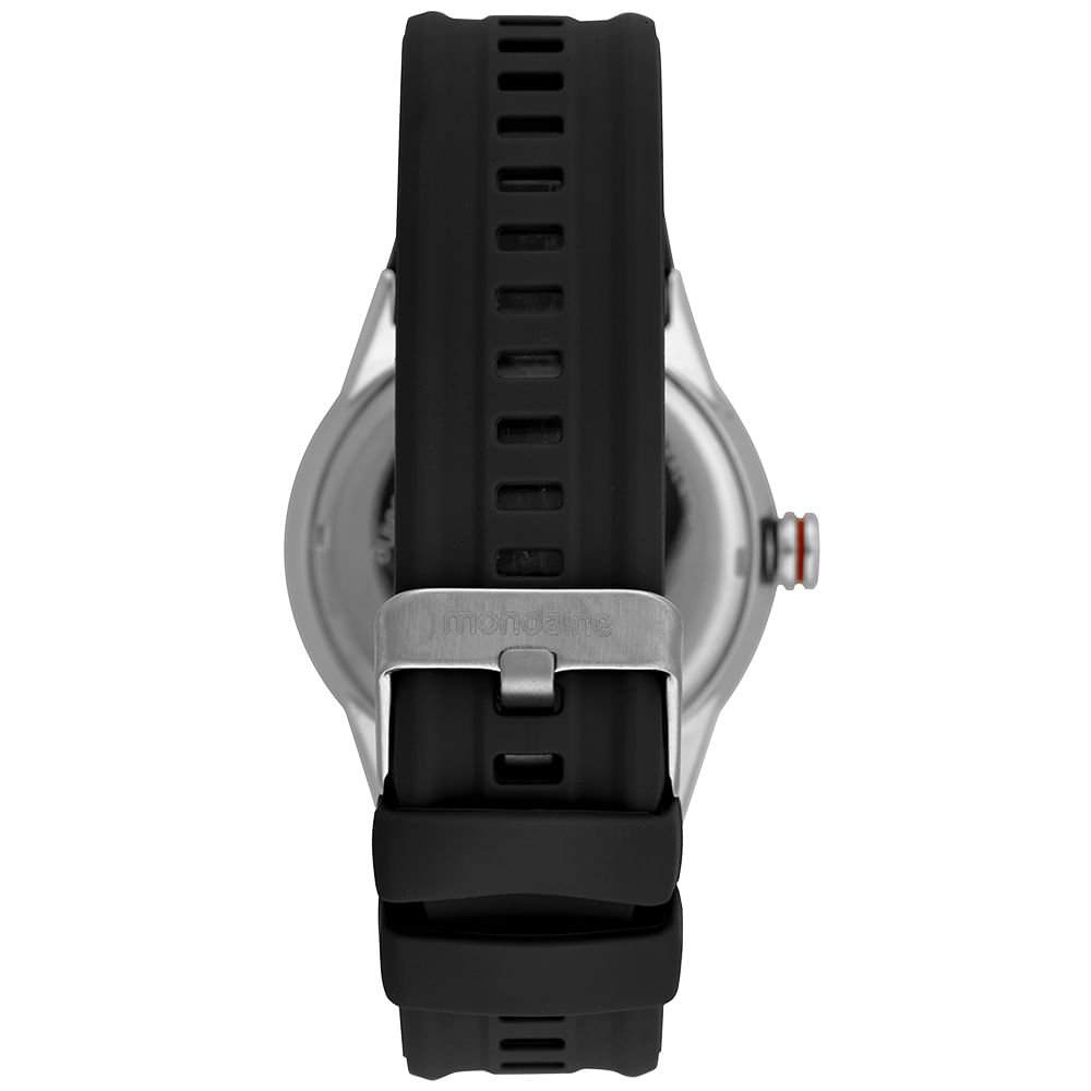 Relógio Masculino Analógico Preto com Silicone Preto Prata/Preto 3