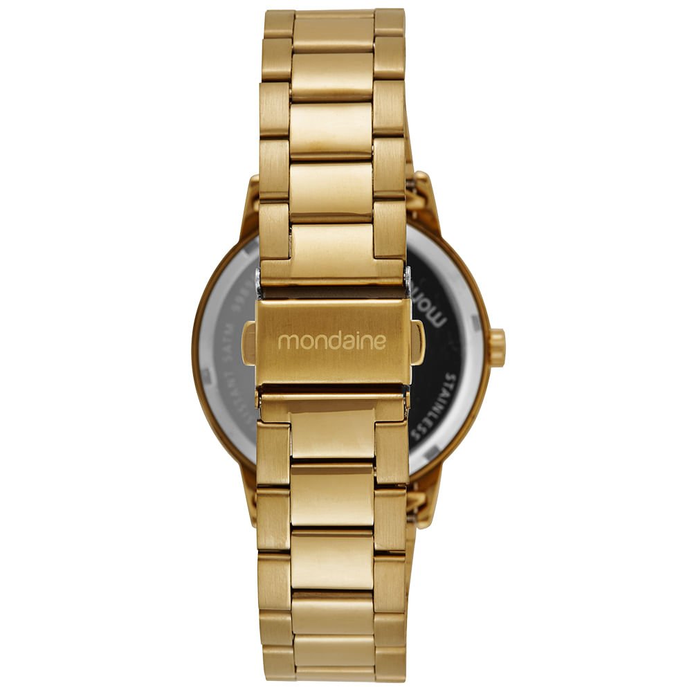 Relógio Masculino Dourado com Numeração Completa Dourado 3