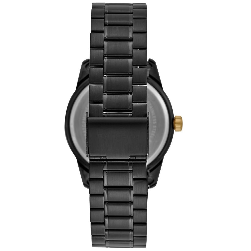 Relógio Masculino Preto em Aço Slim com Calendário Preto 4