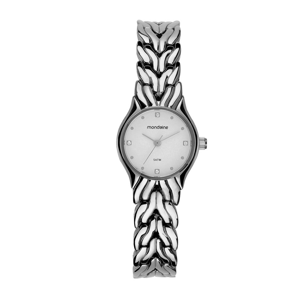 Relógio Feminino Prata com Pulseira Moderna