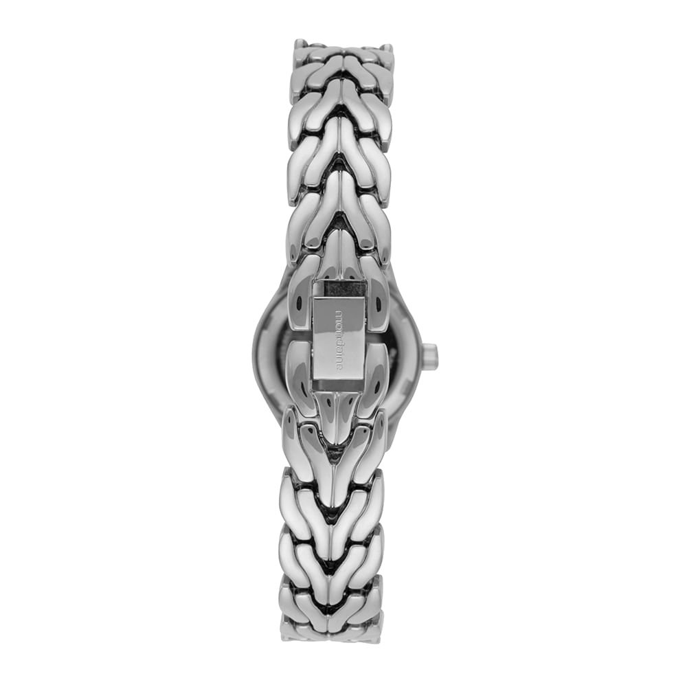 Relógio Feminino Prata com Pulseira Moderna Prata 3