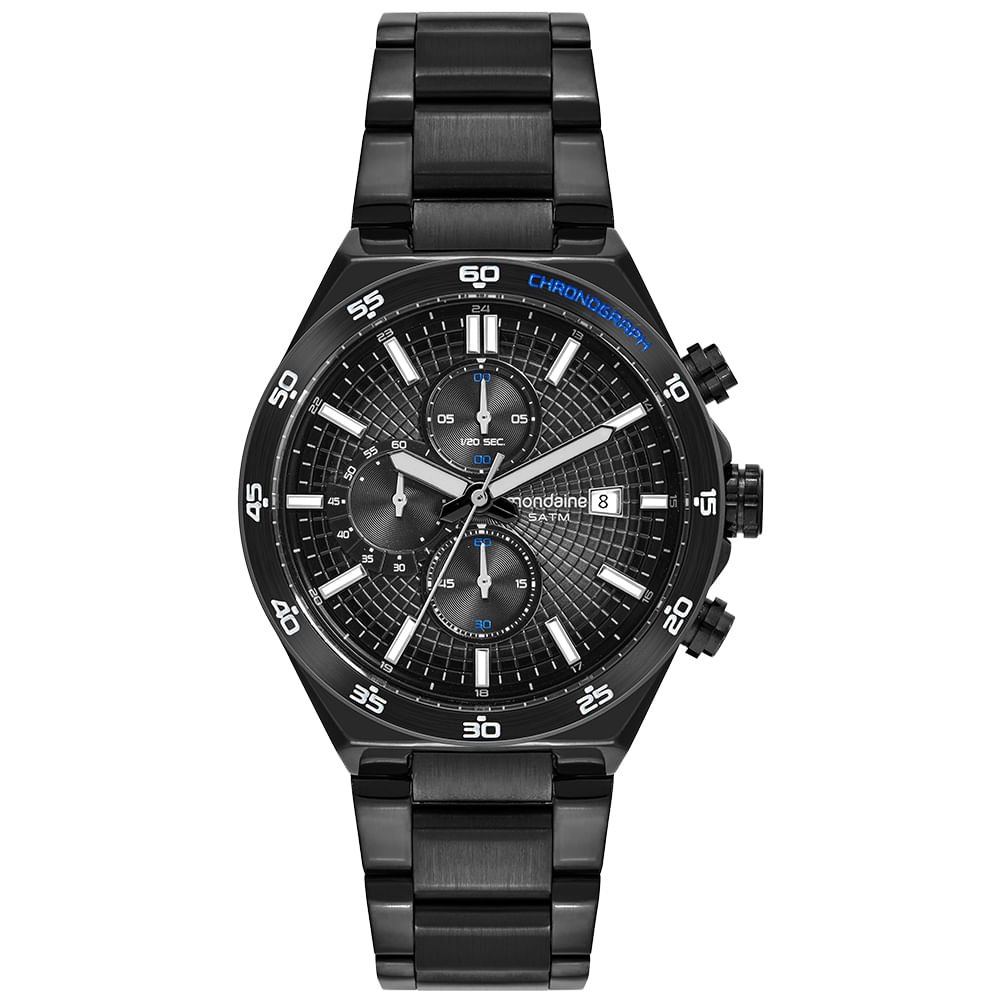 Relógio Masculino Cronógrafo Black em Aço