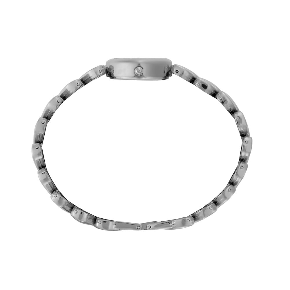 Relógio Feminino Prata com Pulseira de Coração Prata 2