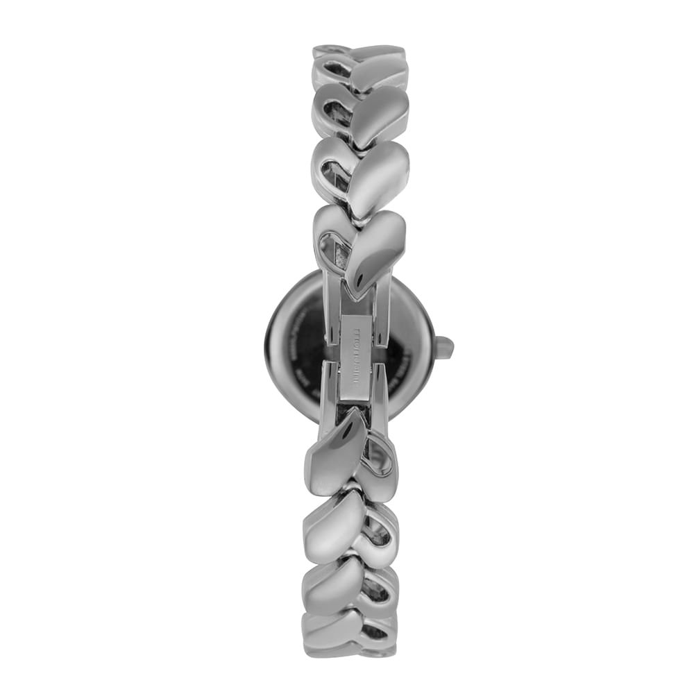 Relógio Feminino Prata com Pulseira de Coração Prata 3
