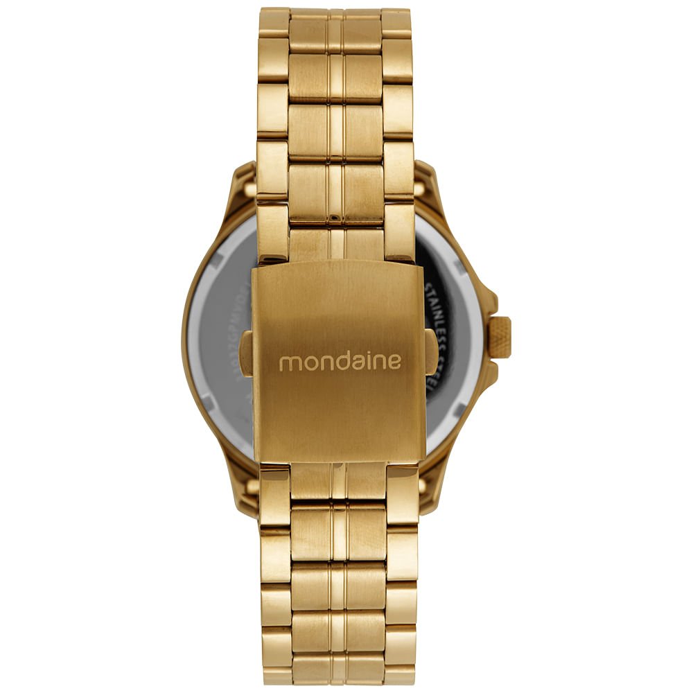 Relógio Masculino Analógico Dourado em Aço Dourado 3