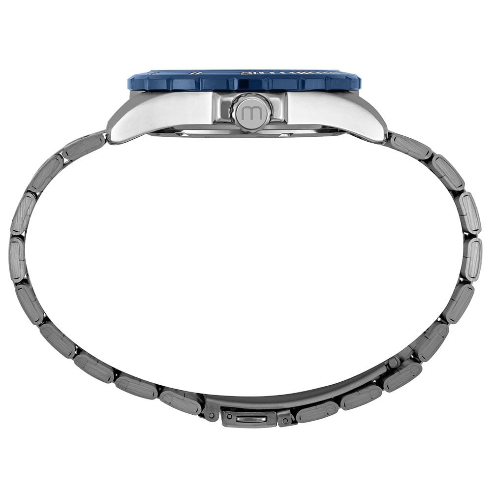 Relógio Masculino Azul Prata com Calendário Prata/Azul 2