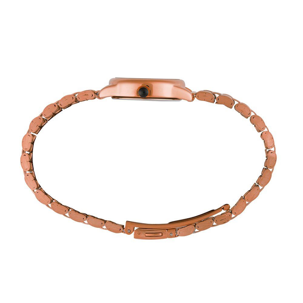 Relógio Feminino Oval Rosé Textura Metálica Rosé 2