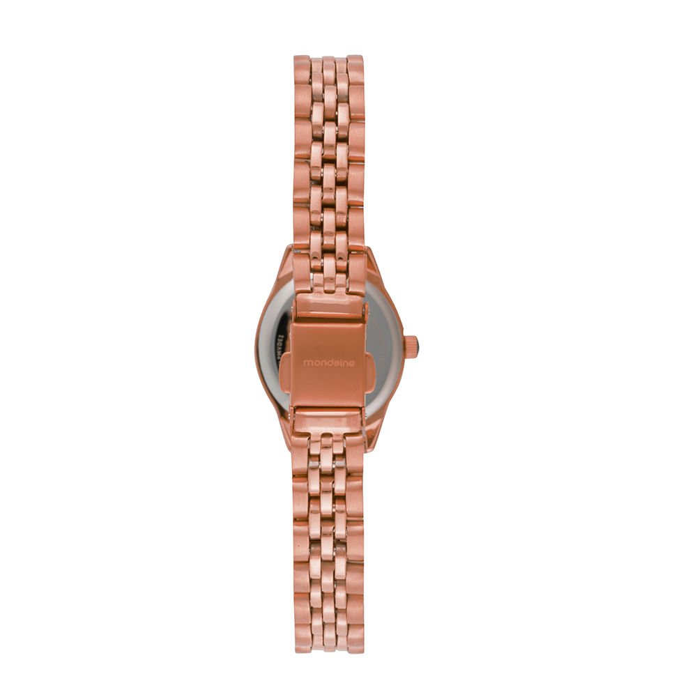 Relógio Feminino Oval Rosé Textura Metálica Rosé 3