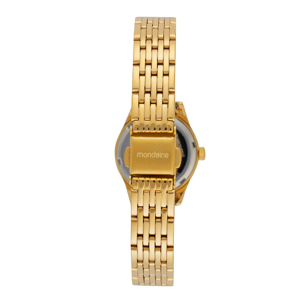 Relógio Feminino Dourado Cristais Baguete Dourado 3