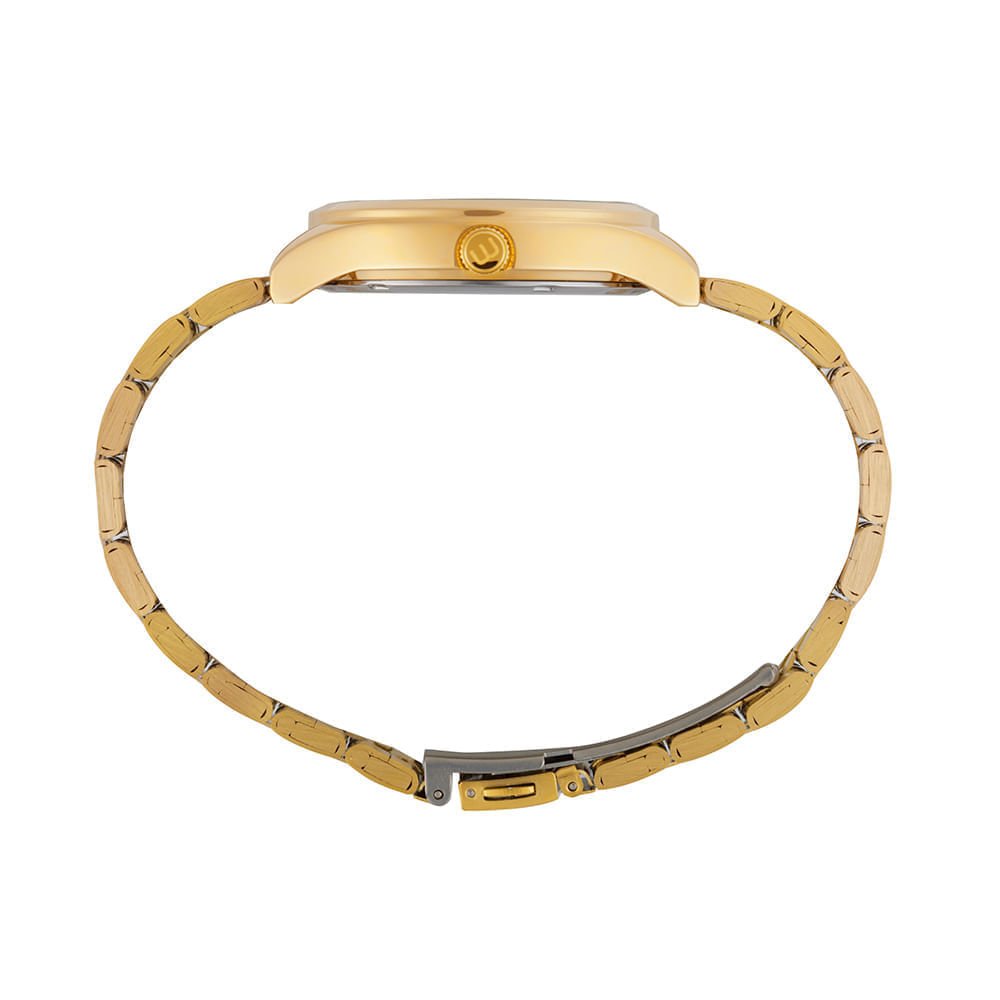Kit Relógio Feminino Dourado com Bolsa Vermelha Dourado 3