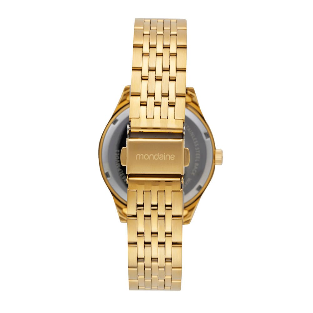 Kit Relógio Feminino Dourado com Bolsa Vermelha Dourado 4