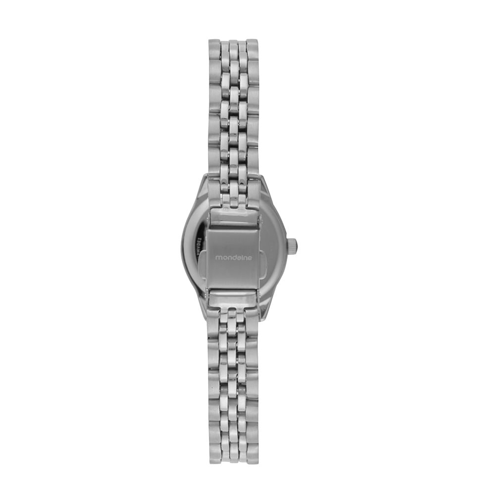 Relógio Feminino Oval Prata Textura Metálica Prata 3