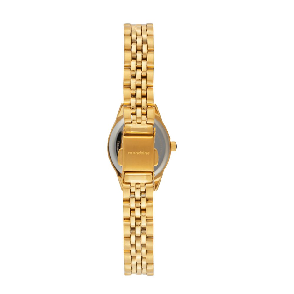 Relógio Feminino Oval Dourado Textura Metálica Dourado 3