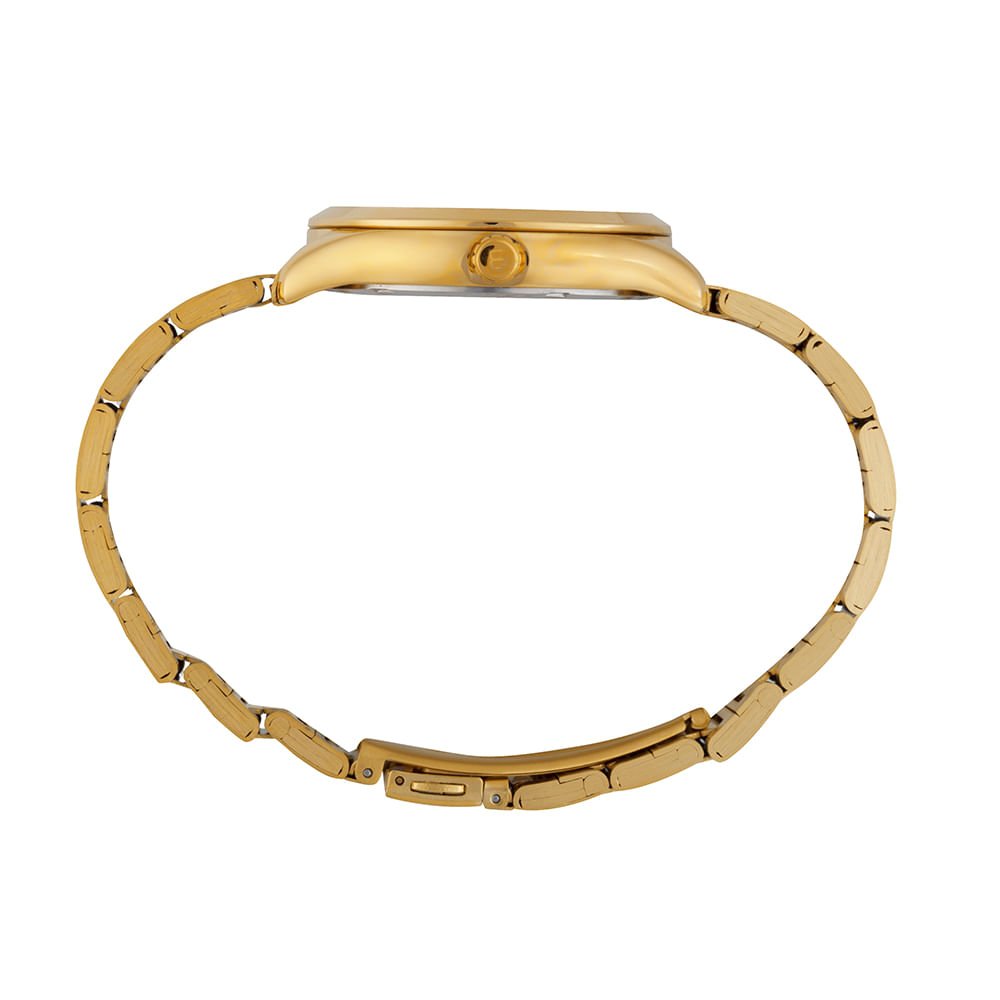 Kit Relógio Feminino Dourado Colar e Brincos de Cristal Dourado 4