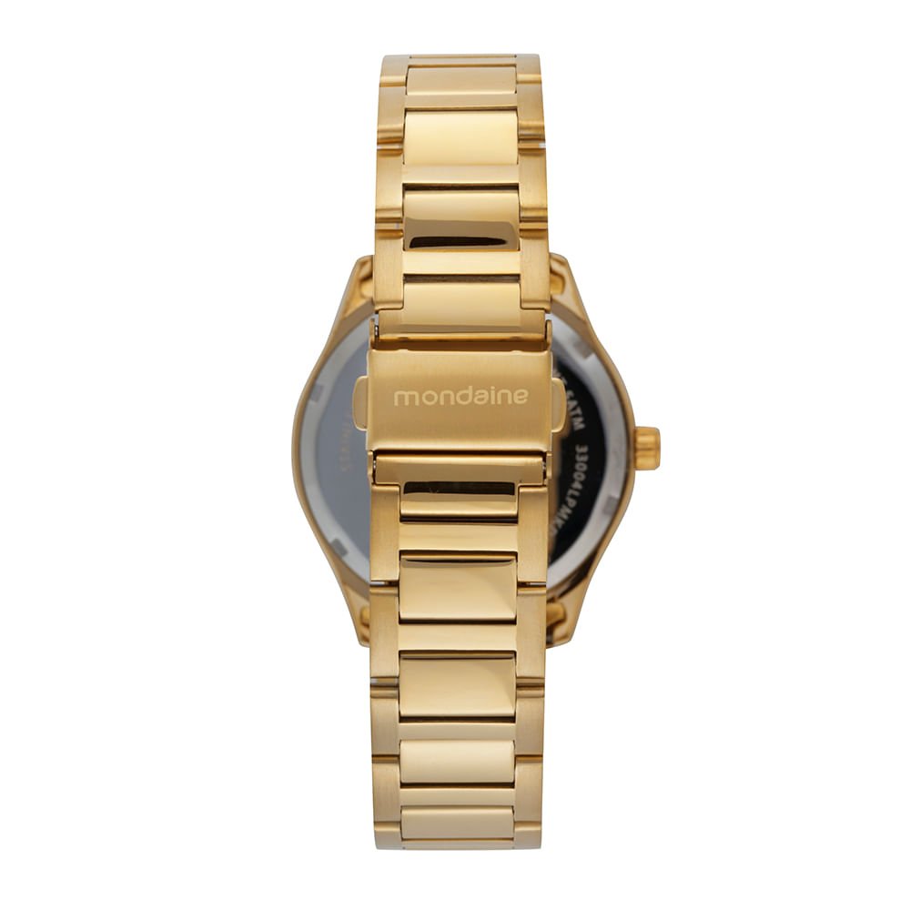 Kit Relógio Feminino Dourado Colar e Brincos de Cristal Dourado 5