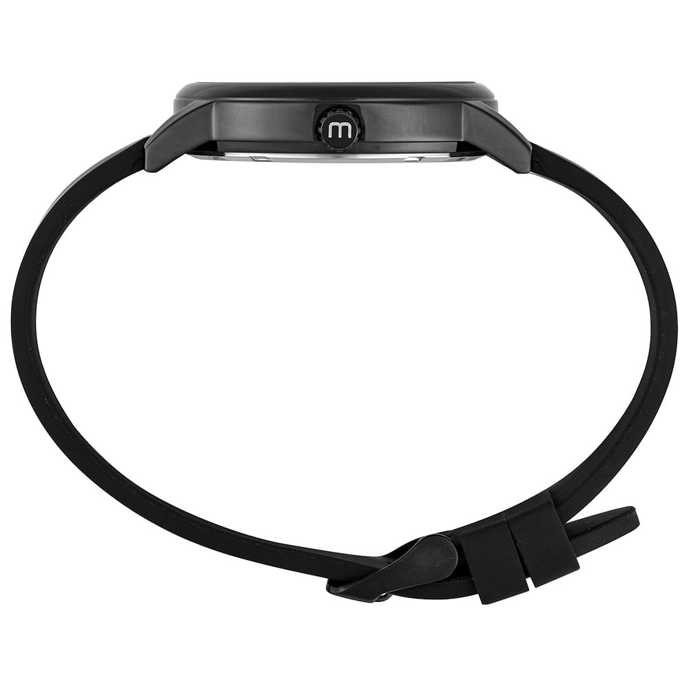 Relógio Masculino Branco Esportivo com Pulseira Silicone Preto 2