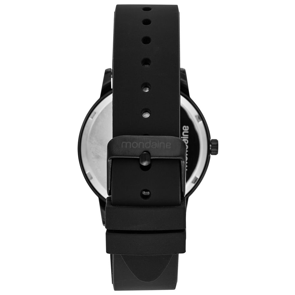 Relógio Masculino Branco Esportivo com Pulseira Silicone Preto 3