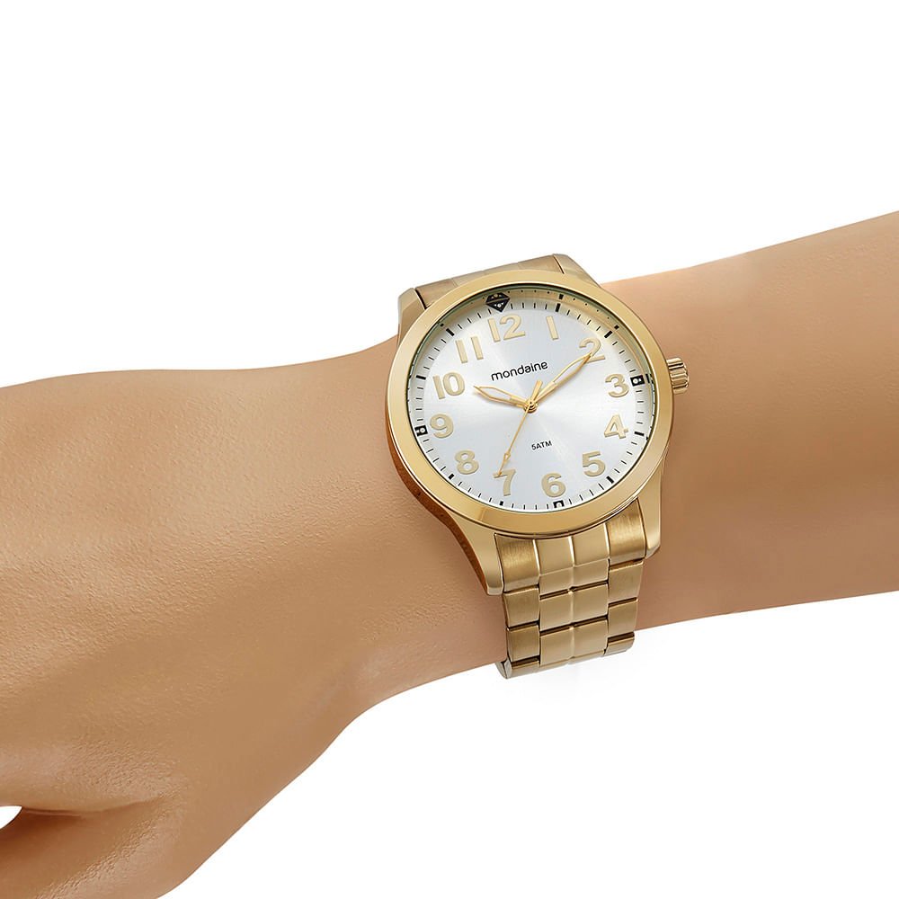 Relógio Masculino Casual Dourado Dourado 4