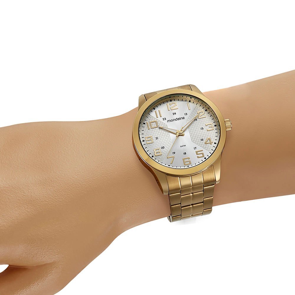 Relógio Masculino Casual Dourado Dourado 3