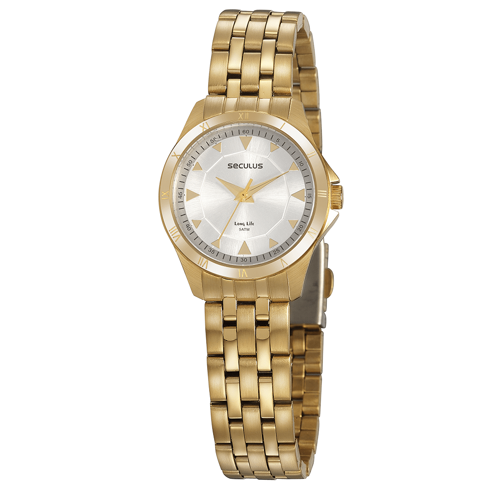 Relógio Feminino Clássico Aço Dourado Dourado 1