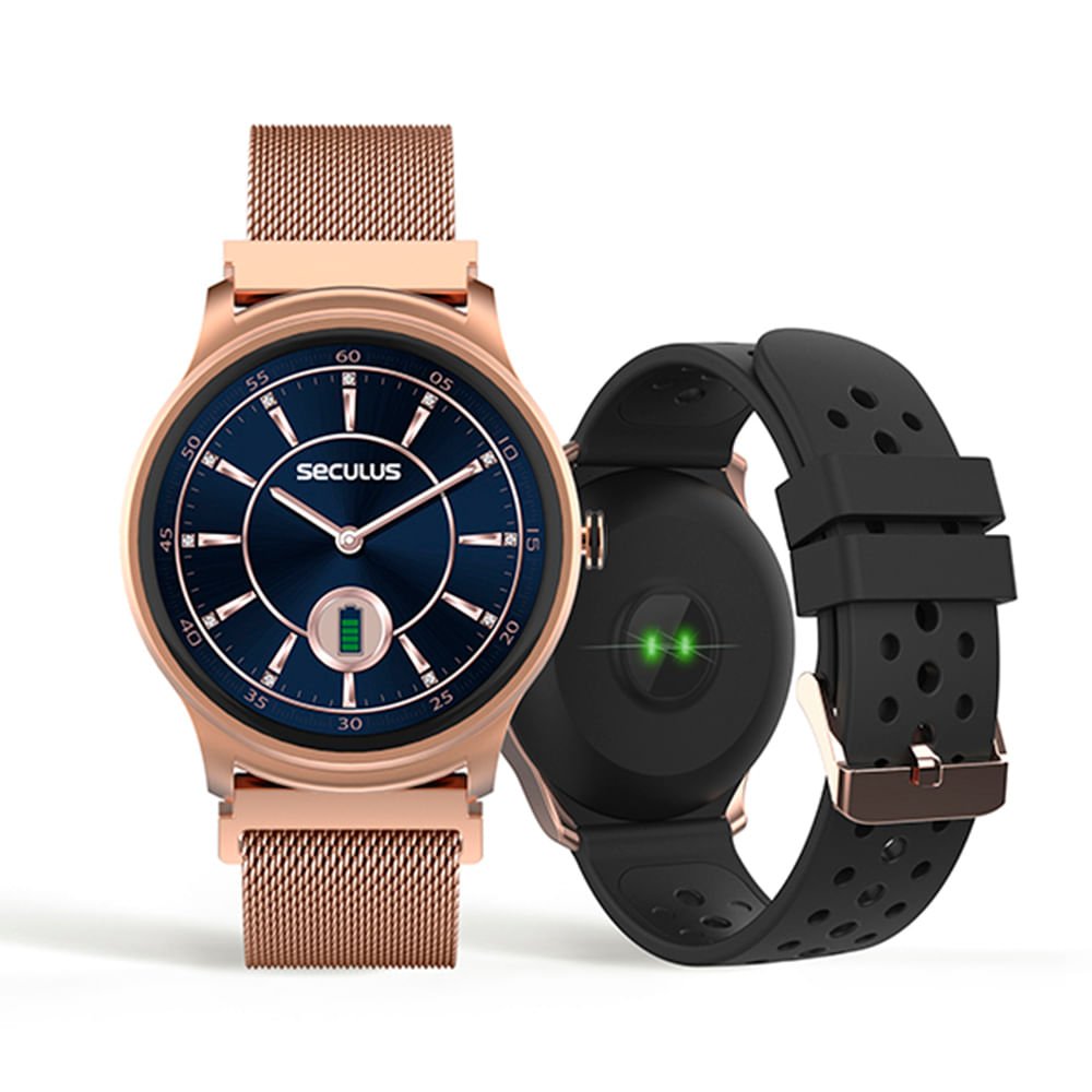 Relógio Smartwatch Malha de Aço Rosé
